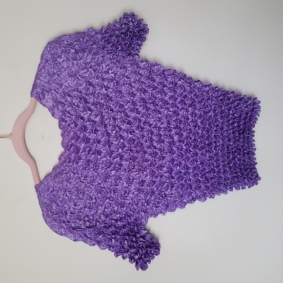 Purple popcorn top, Y2K, scrunch top. Women's medium - Picture 6 of 6